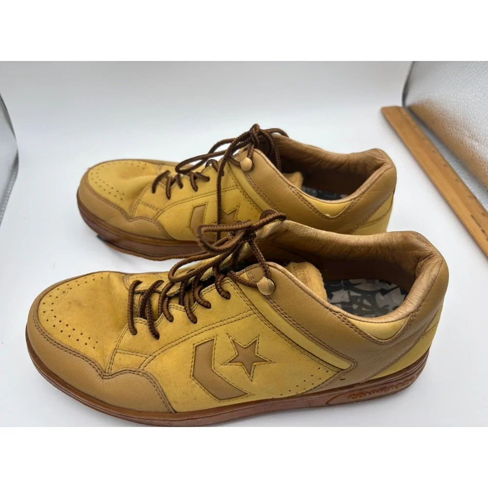 Converse Weapon Vintage Mens CCDC 9 Yellow Leather Star Player Ev Sneakers - Picture 8 of 12